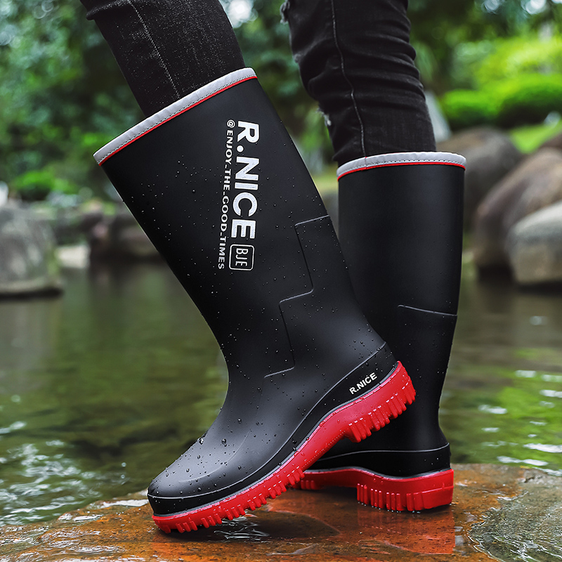 Fishing Boots - أحذية مطر رجالية للأنشطة الخارجية، أحذية