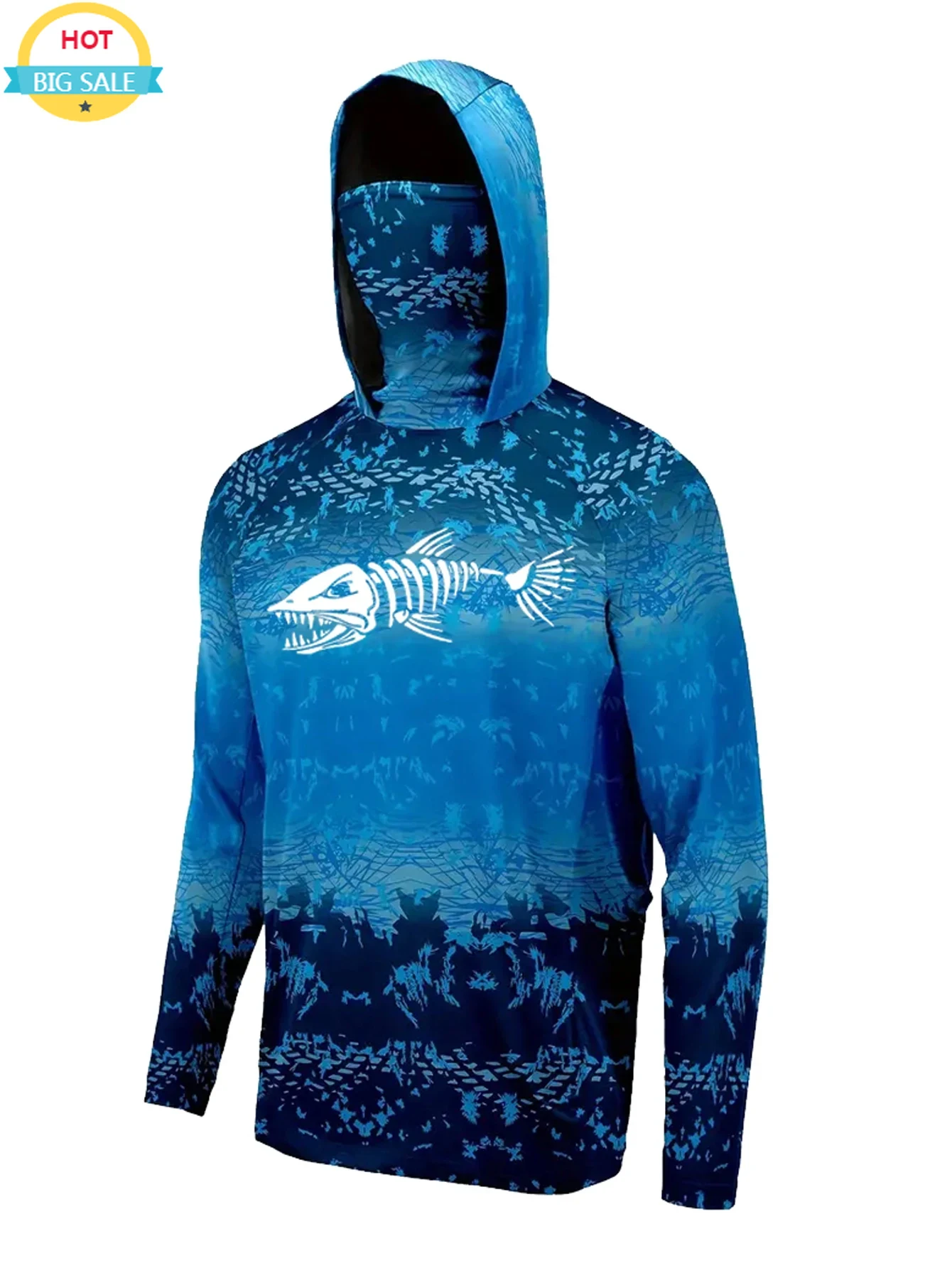 Fishing Hoodie - ملابس صيد للرجال بغطاء للوجه وحماية